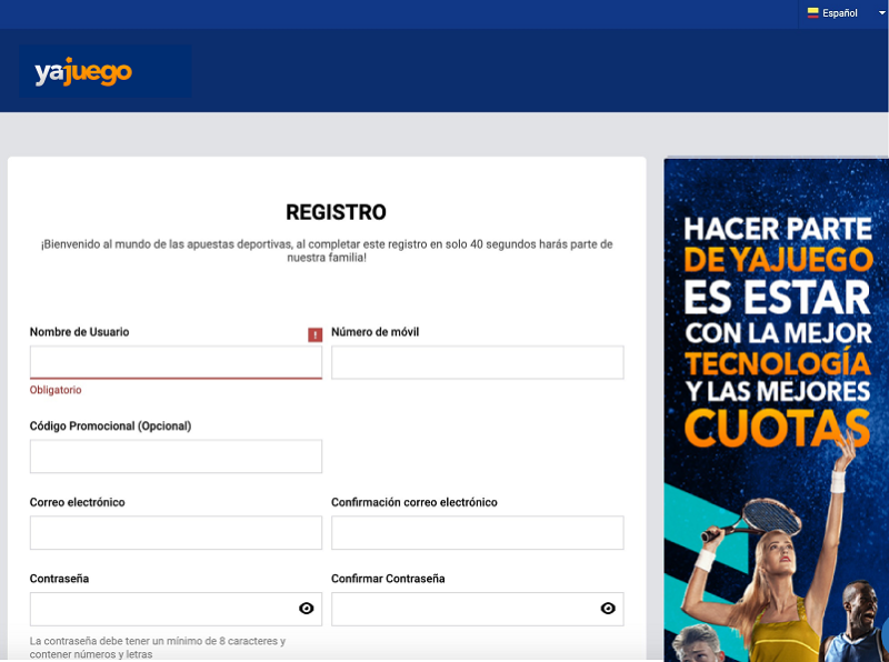 Cómo registrarse en YaJuego