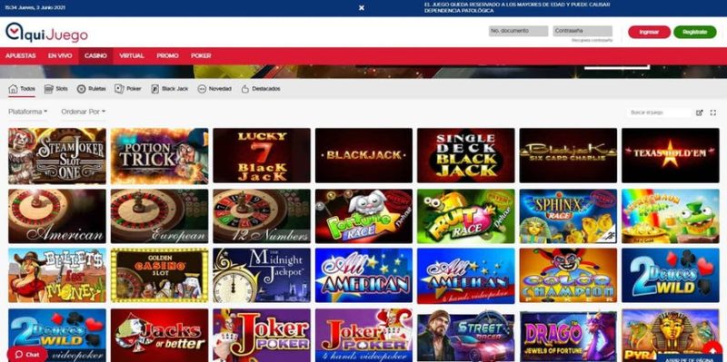 Juegos del casino online Aquijuego