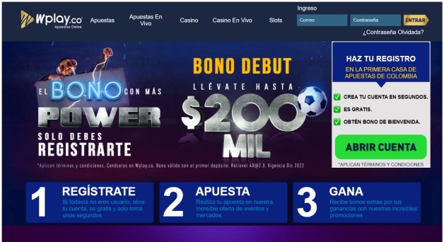 WPlay Casino para apostadores de Colombia para jugar tragamonedas